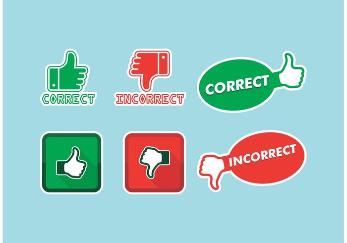 Correct Incorrect Icons Vector Free