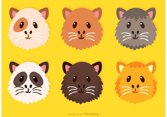 Guinea Pig Cute Face Vectors