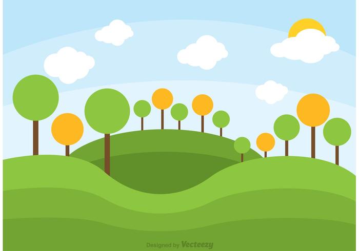 Rolling Hills Landscape Vector 