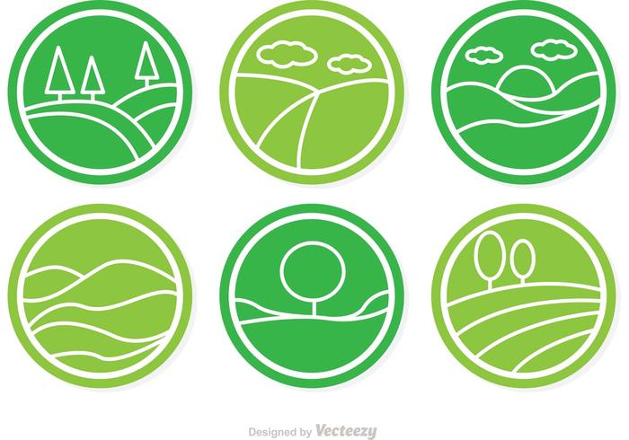 Circular Vector Rolling Hills Icons