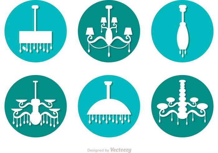 Circular Chandelier Vector Icons