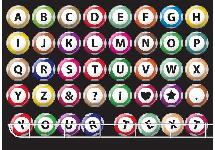 Alphabet Lotto Balls Vectors