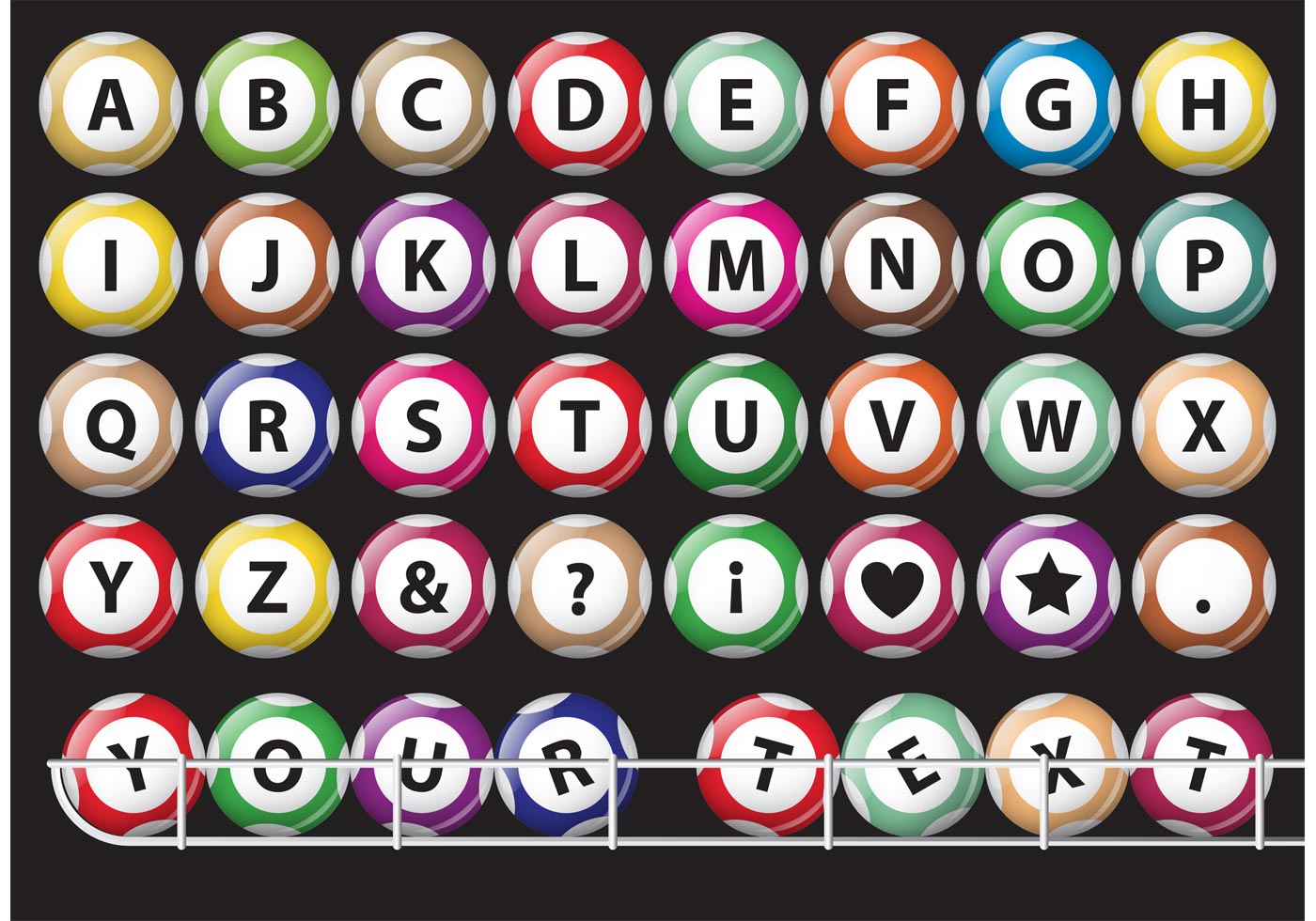 Alphabet Lotto Balls Vectors - Download Free Vector Art, Stock Graphics