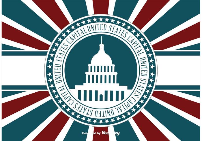 US Capital Retro llustration vector