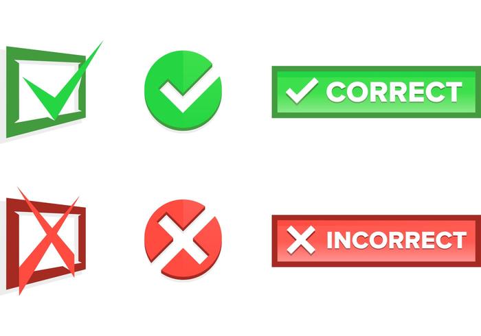 Correct Incorrect Vector Symbols Correct Incorrect Vector Symbols