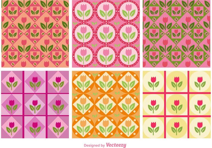 Patrones florales de color rosa vector