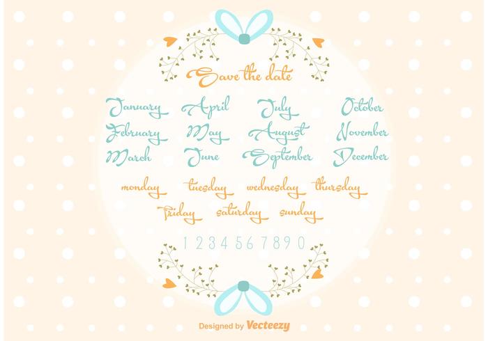 Vector Save the Date Wedding Lettering