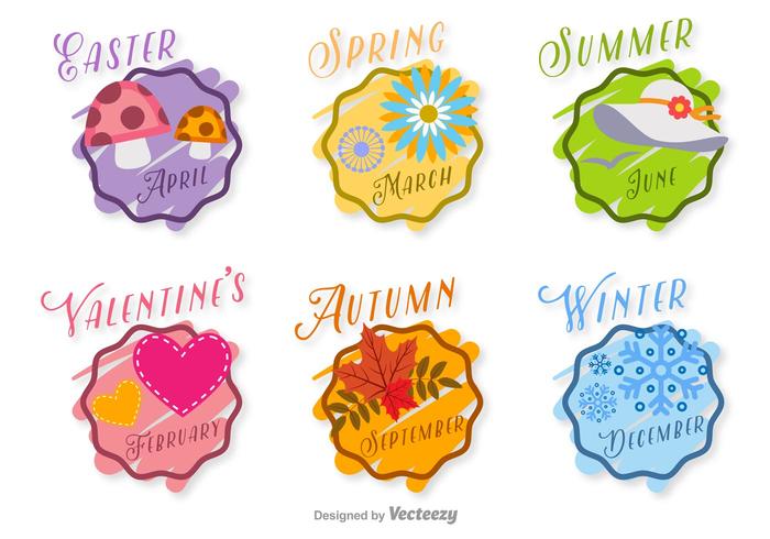 Hand Drawn Seasonal Vector Badges