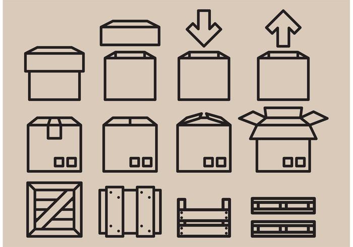 Iconos de cajas de vectores