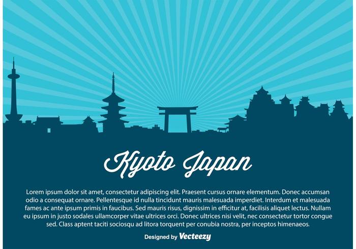 Kyoto Japn Skyline Illustration Kyoto Japn Skyline Illustration