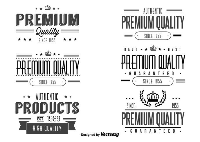 Editable Retro Quality Label Set Editable Retro Quality Label Set