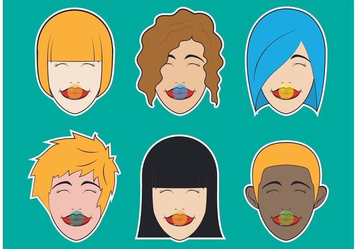 Vector Girls With Bubblegum Vector Girls With Bubblegum