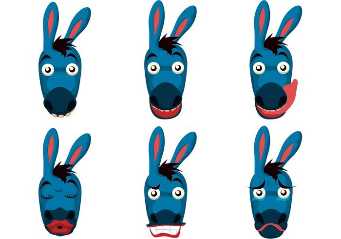 Vector Donkey Faces