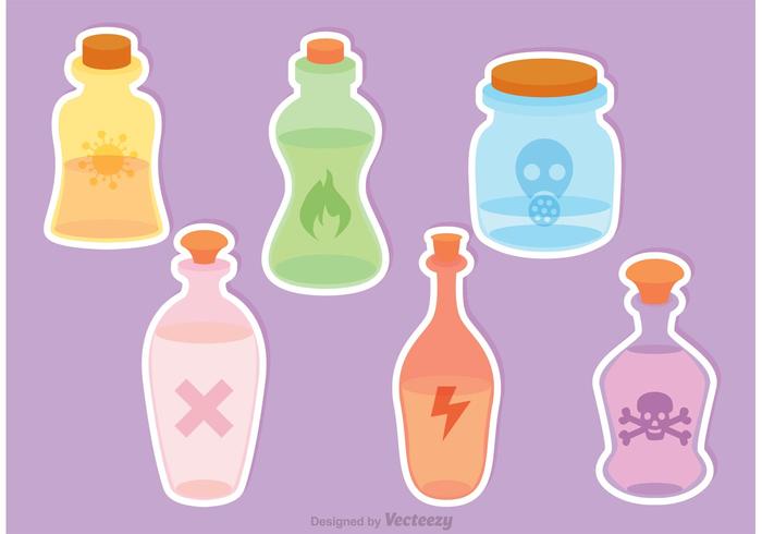 Toxic Potion Bottles Vector