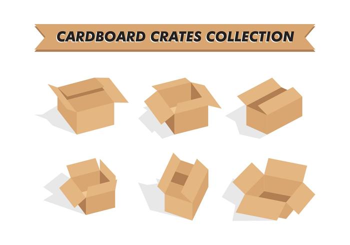 Cardboard Crates Collection Vector Free