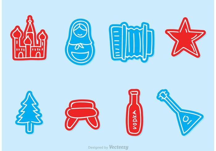 Russian Doodle Vector Icons Russian Doodle Vector Icons