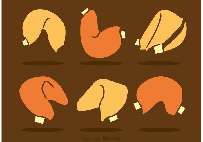 Iconos del vector de la galleta de la fortuna