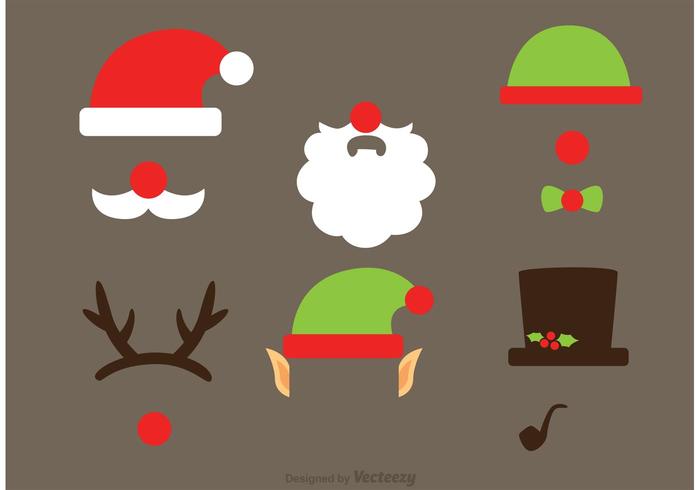 Cristmas Photobooth Vector Prop Set