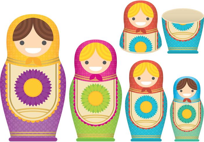 Matrioshkas Nesting Doll Vectores