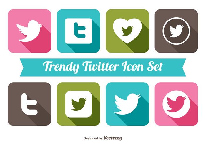 Trendy Twitter Icon Set Trendy Twitter Icon Set