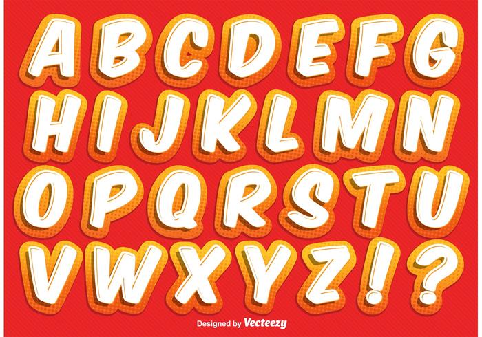 Comic Style Alphabet vector