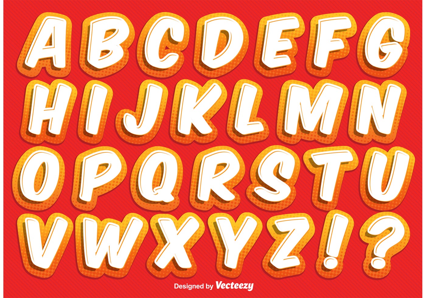 Comic Style Alphabet 91046 Vector Art at Vecteezy