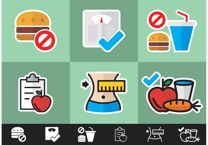 Diet Minimal Icons Vector Free