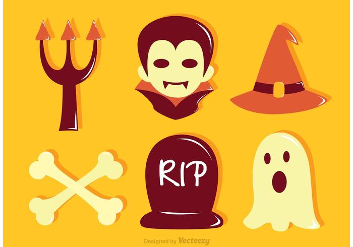 Vector Halloween Flat Icons