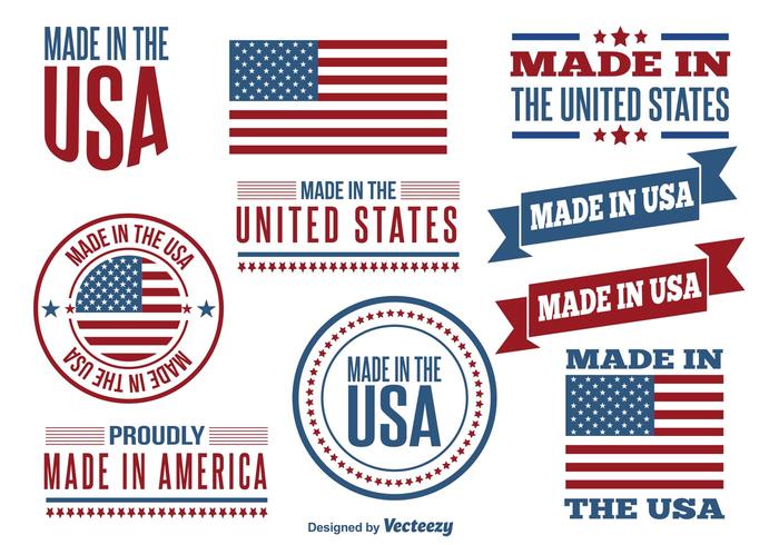 Made in USA Conjunto de etiquetas vector