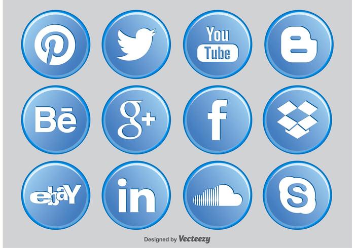 Social Media Button Icons vector