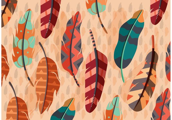 Vector Boho Feather Illustration 