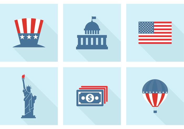 Iconos Vectoriales De Los Estados Unidos vector