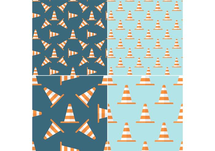 Free Orange Traffic Cone Vector Seamless Patterns