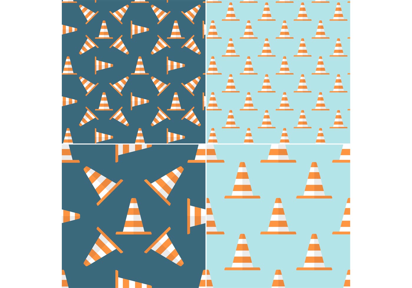 Download Free Orange Traffic Cone Vector Seamless Patterns 91110 ...
