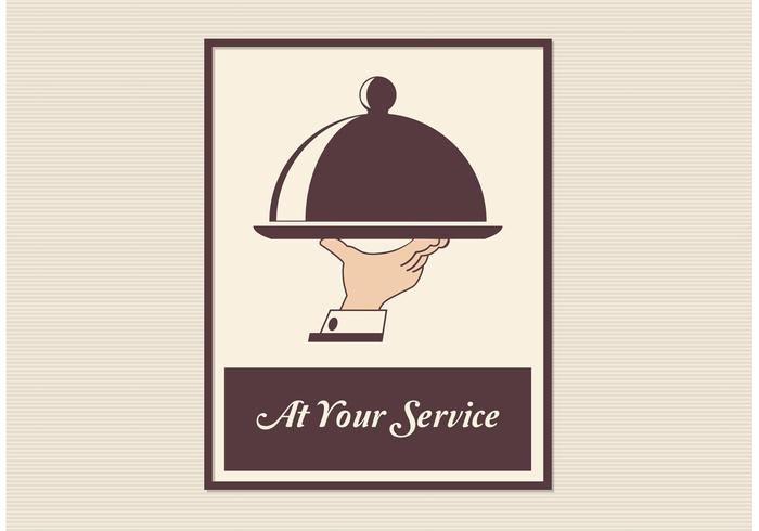 Retro Butler Service Vector Poster