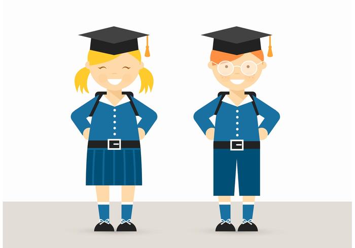 Free School Children In Uniform Vector