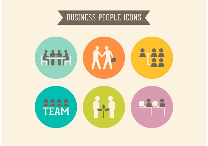 Retro Business People Vector Icons