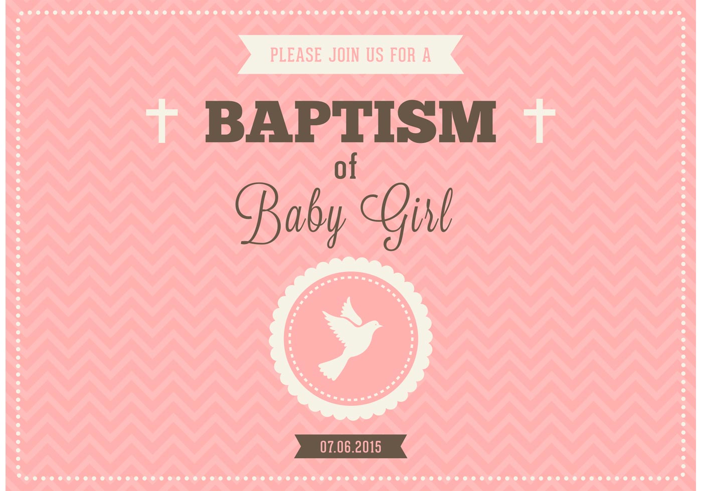 Download Baby Girl Baptism Vector Invitation - Download Free Vector ...