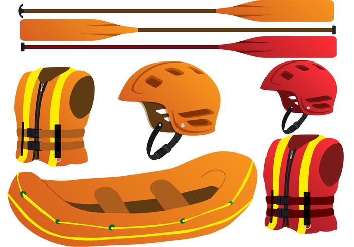 River Rafting Vector Set