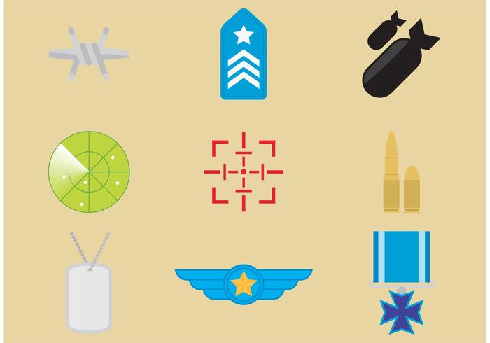 Iconos vectoriales militares vector