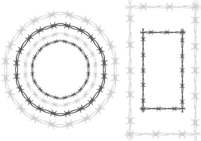 Barbed Wire Vector Frames