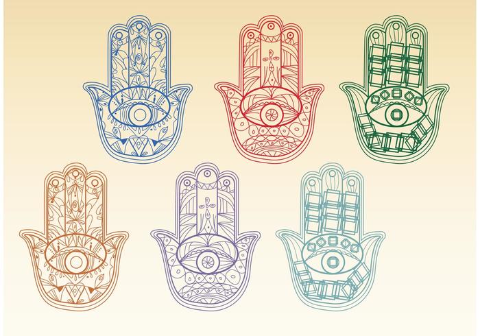 Boho Hamsa Hand Vectors