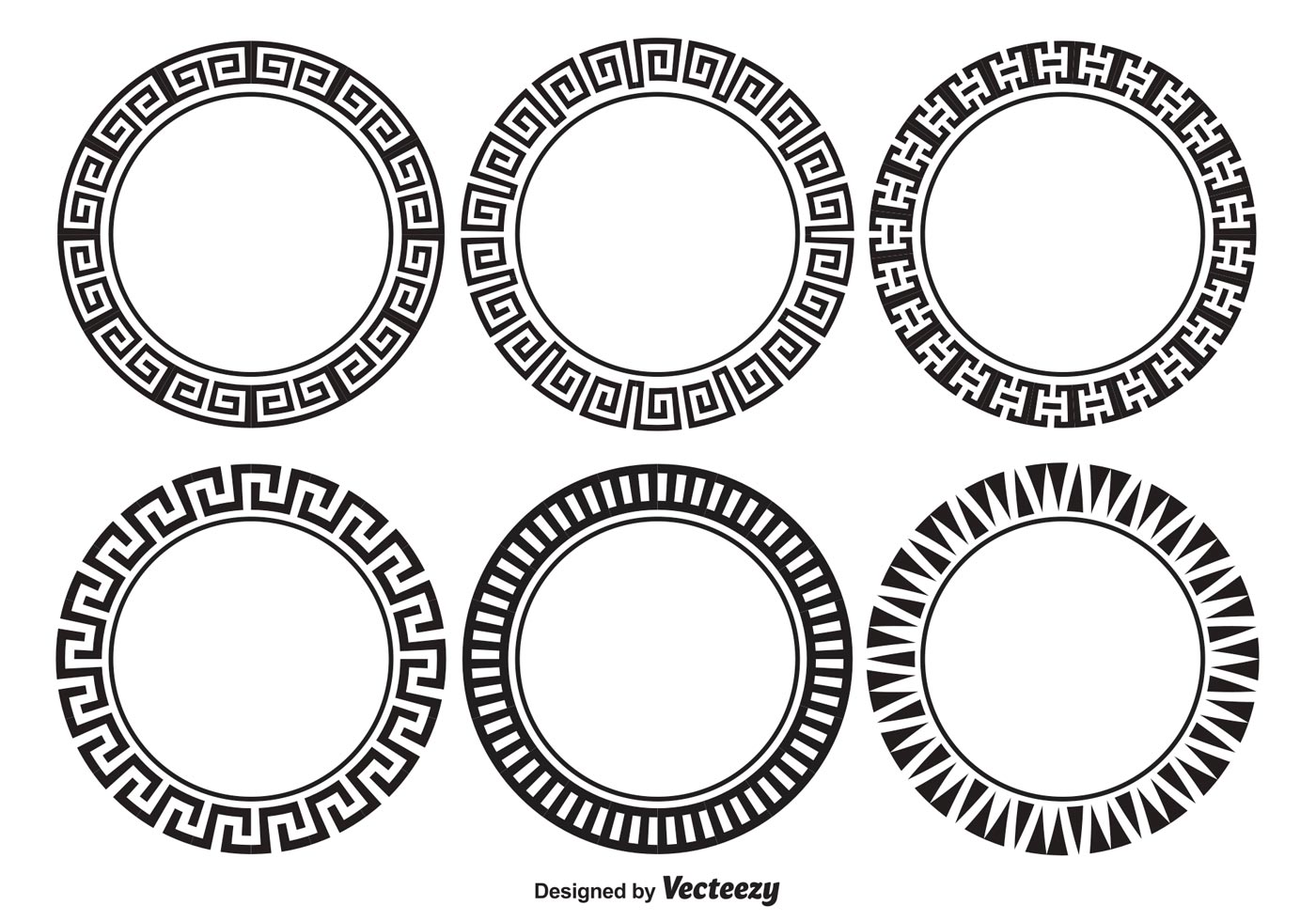 Download Decorative Round Frame Set 91169 Vector Art at Vecteezy