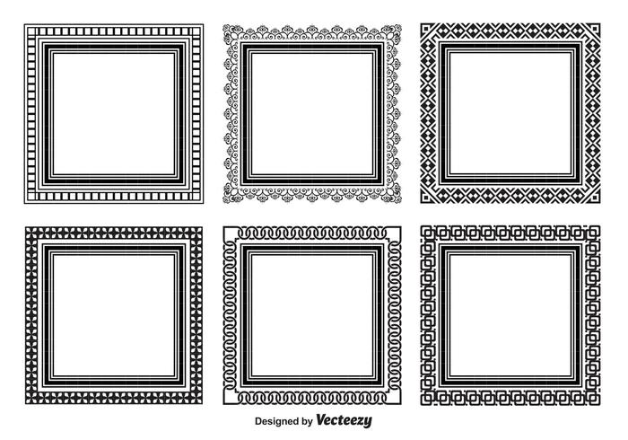 Conjunto de marco cuadrado decorativo vector