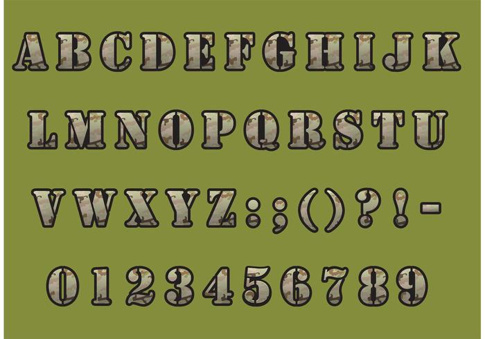 Camouflage Font Vector Pack