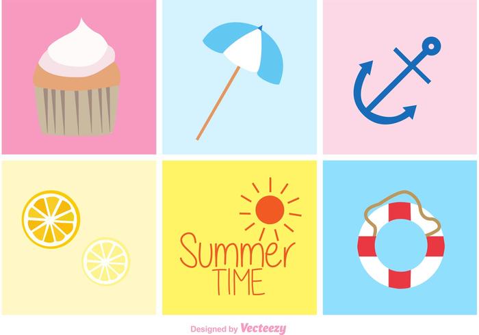 Summer Beach Doodles  vector