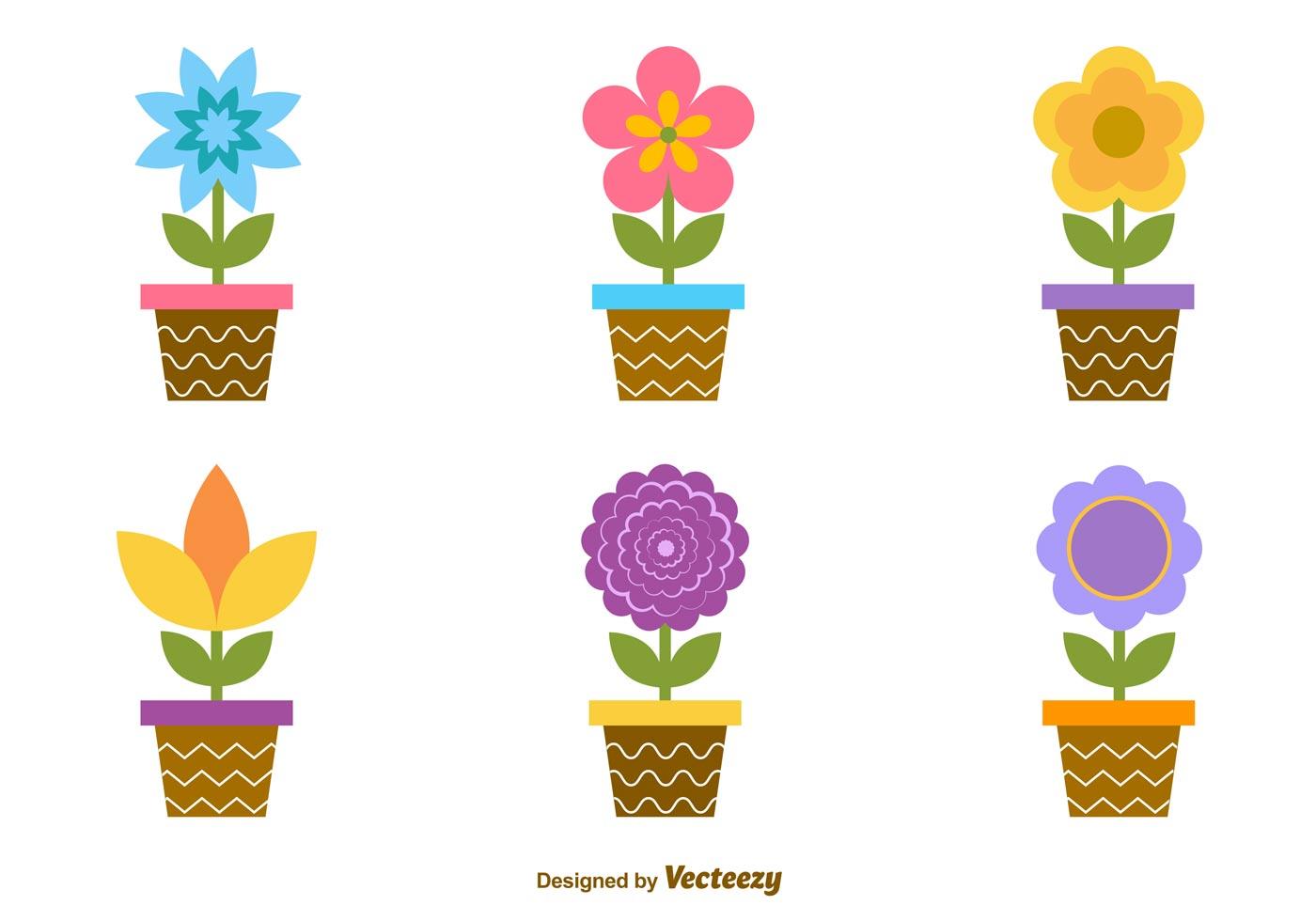 Cartoon Flower Pots 91196 Vector Art at Vecteezy