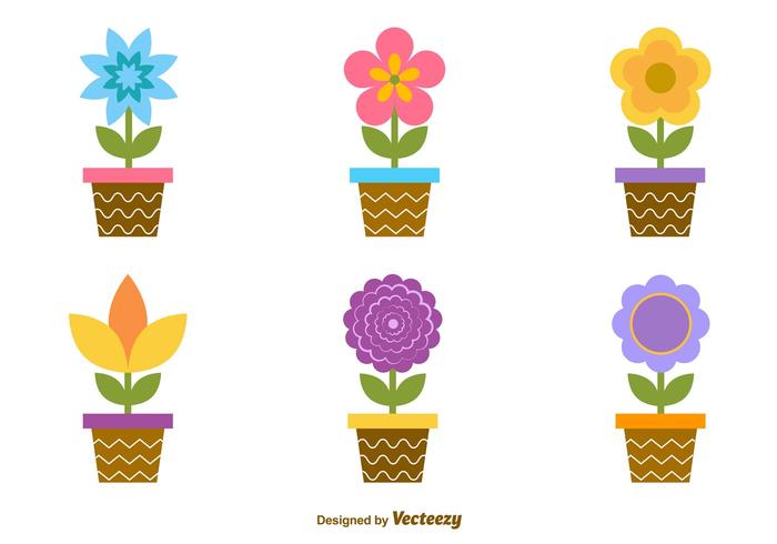 Cartoon Flower Pots vector