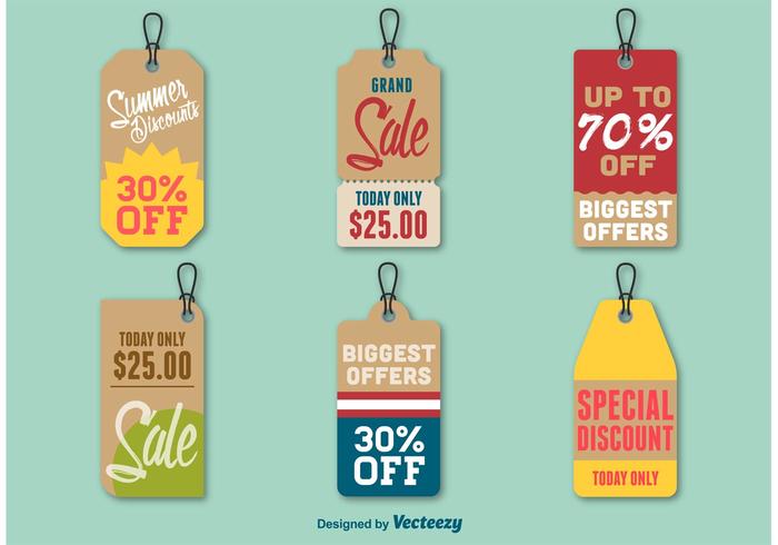 Summer Discount Price Tags vector