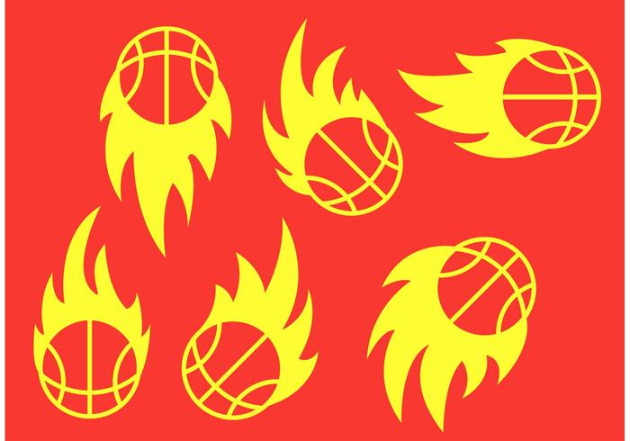 Baloncesto en vectores del fuego